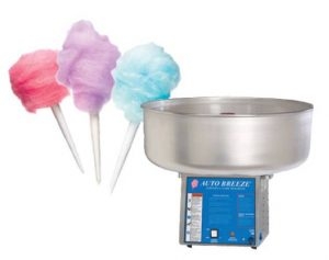 Machine Comes with 50 Paper cones and Sugar (pink) for about 50 servings
