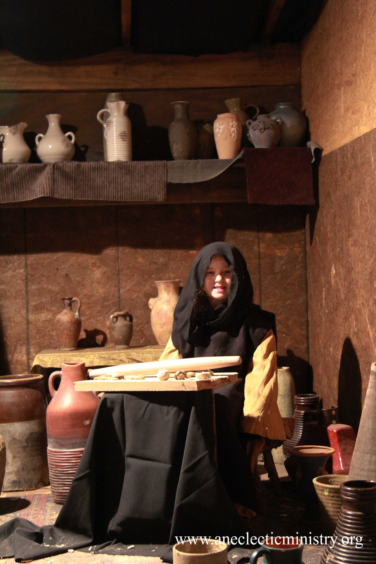 Pottery vendor in the village