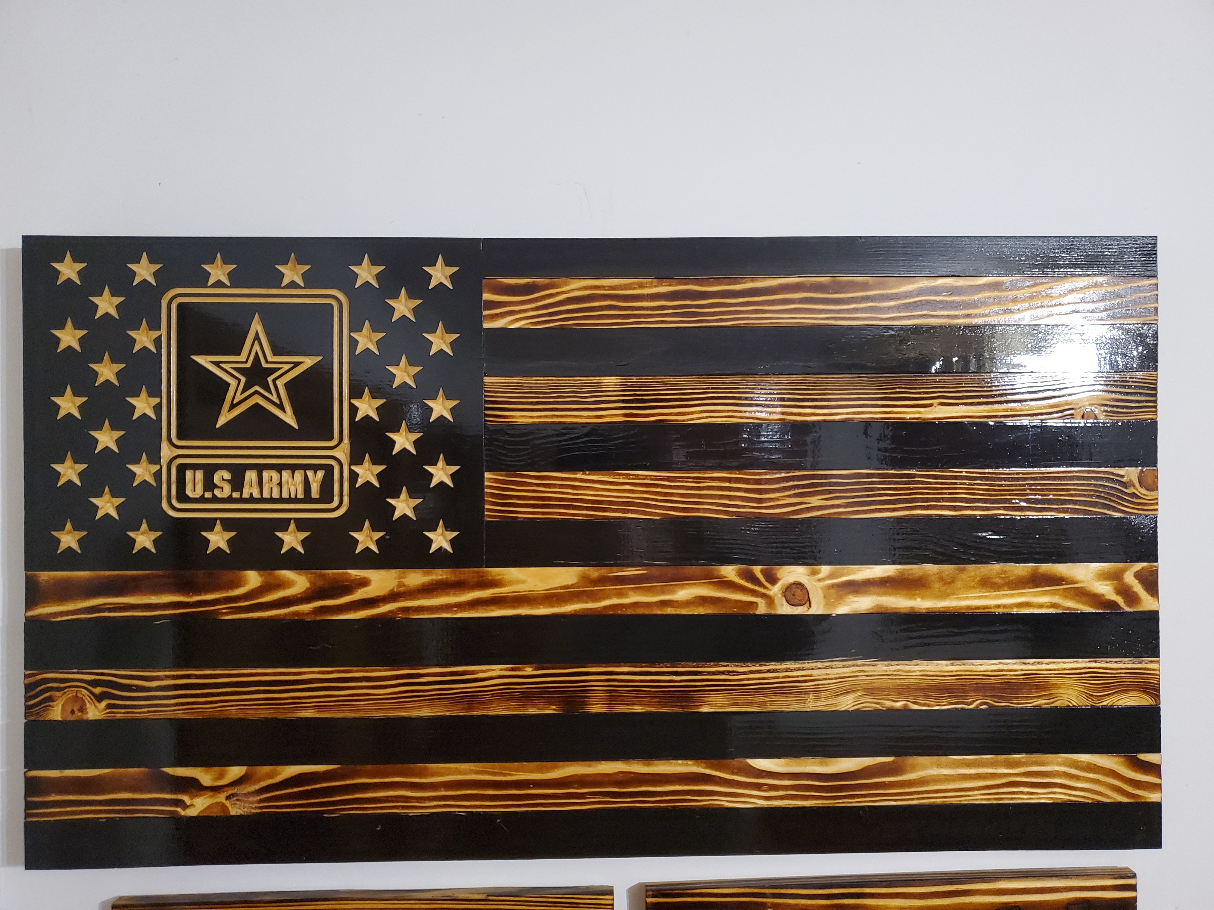 Wooden Flag US Army Subdued