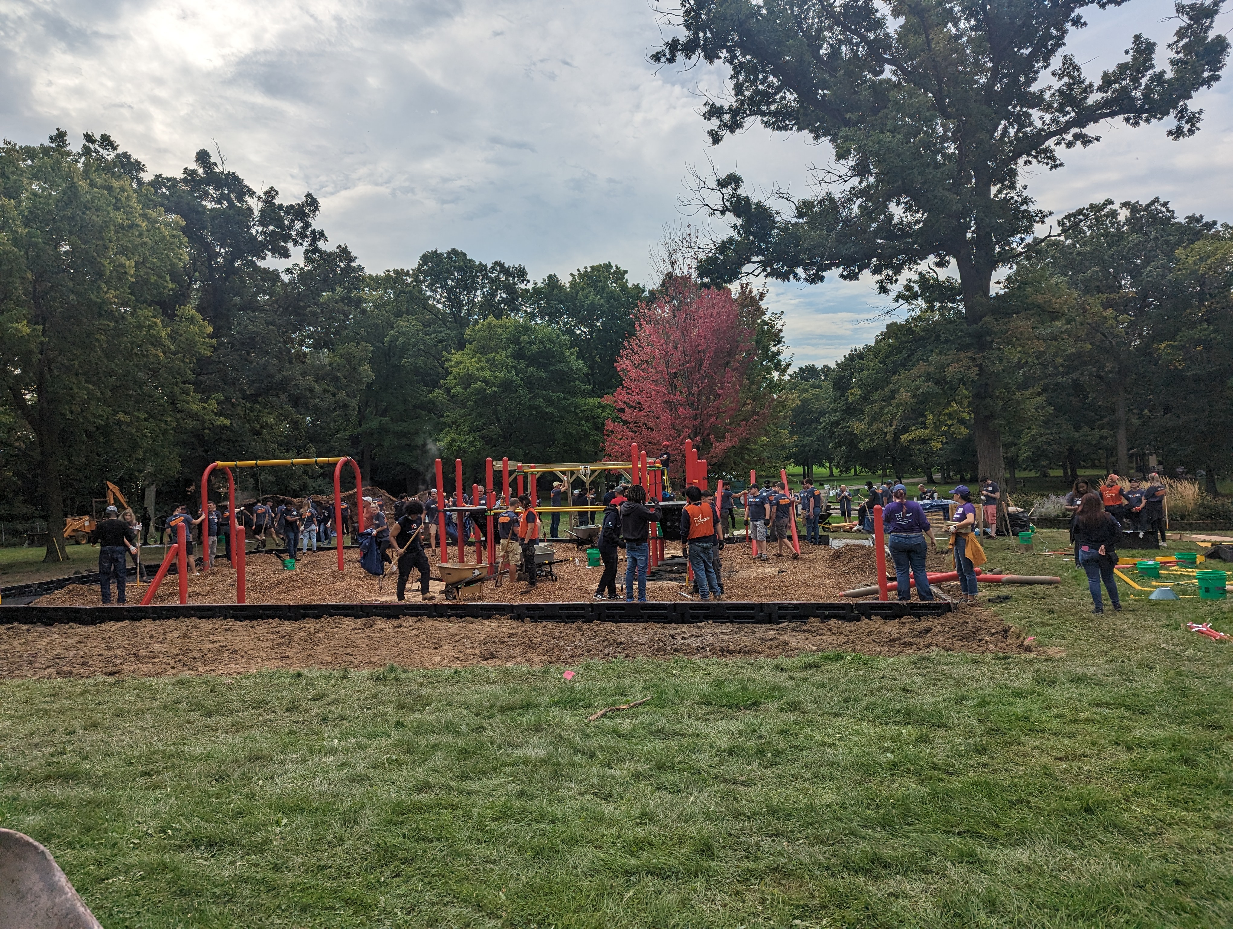 Volunteers build Foss Park playground in North Chicago with design help from kids; ‘They were a driving force of what you see’