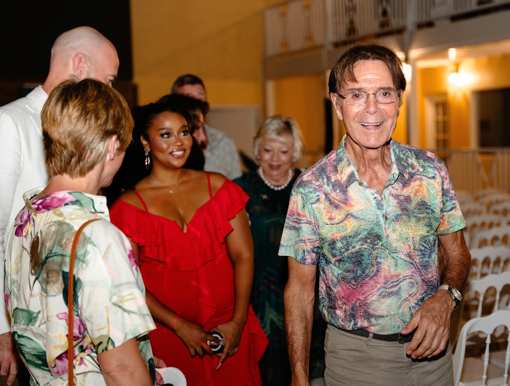 soprano Shantal Martin with The British High Commissioner, his wife and Sir Cliff Richard
