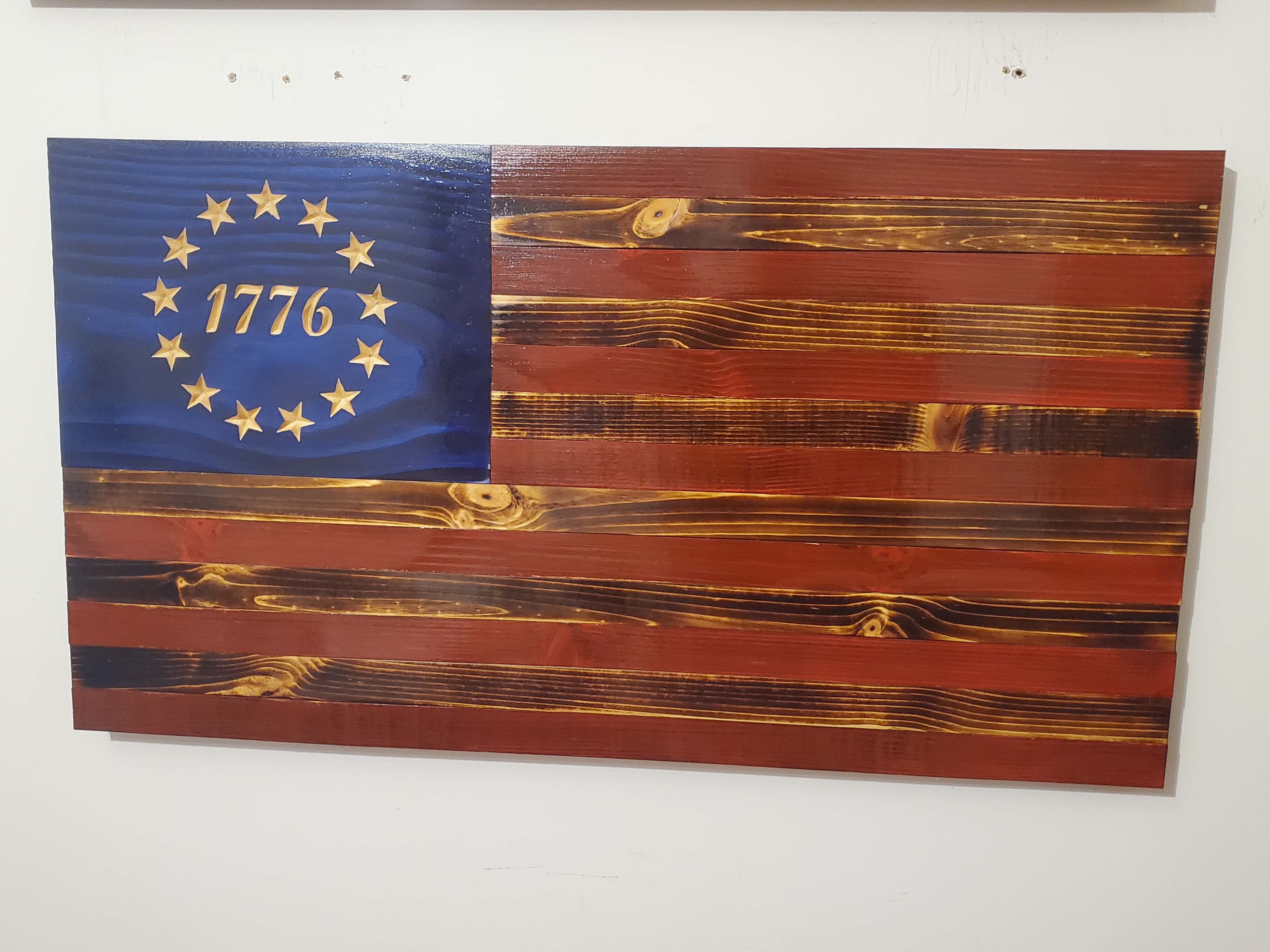 Wooden Flag 1776 Traditional