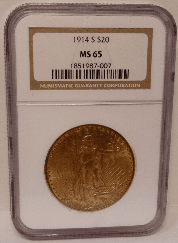 MS65 1914-S $20 Saint-Gaudens Gold Double Eagle - NGC