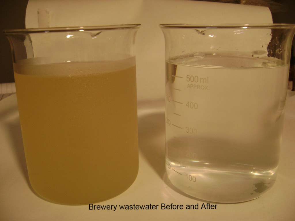 Brewery wastewater Before and After
